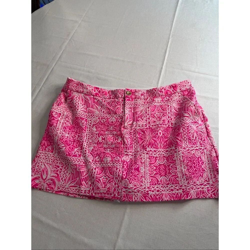 Lilly Pulitzer Women’s Piñata Pink New Blooms On The Block Skort Skirt Size 14